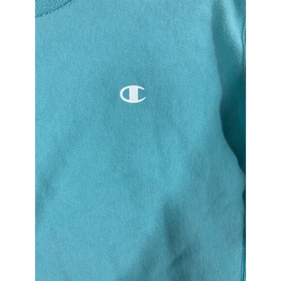 Champion Cropped Long Sleeve Pull-over Sweater Blue Pink White Sporty Preppy - Picture 12 of 16